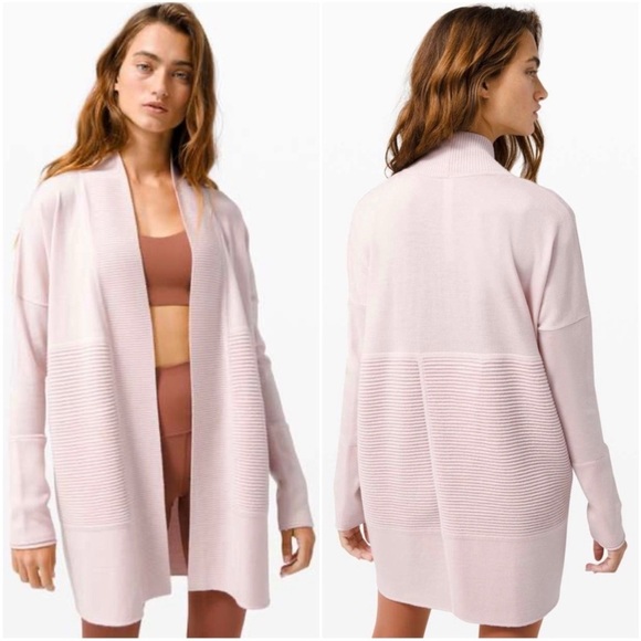 NWOT Lululemon Sit In Lotus Wrap Women’s Sweater || Feather Pink Sz 8 *Z9 - Picture 1 of 7